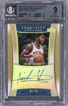 2004-05 UD "Exquisite Collection" Exquisite Enshrinements #ENIT Isiah Thomas Signed Card (#01/25) – MINT 9/BGS 10 